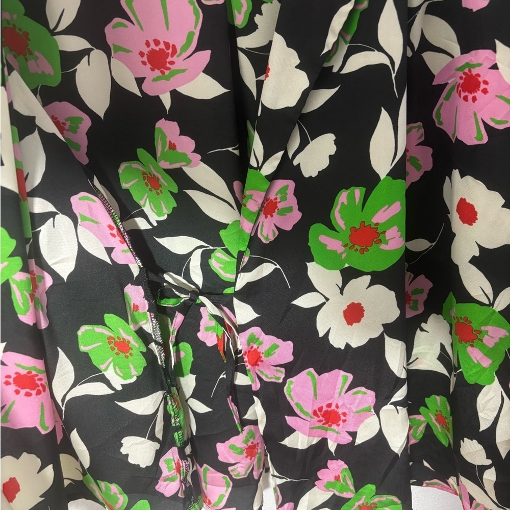 Who What Wear Floral Wrap Tie Blouse Top Black Pink Green | XXL - Picture 9 of 13